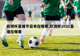 欧洲杯直播节目单在哪看,欧洲杯2021直播在哪看